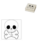 Computerschädel mit USB-Illustrationskunststempel Gummistempel (Stempel)