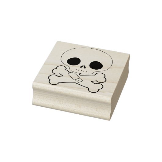 Computerschädel mit USB-Illustrationskunststempel Gummistempel (Stempel)