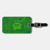 Computerschaltung auf Monogramm - dunkelgrün Gepäckanhänger (Vorderseite horizontal)