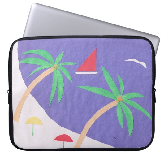 Computerschläfchen mit Inselszene Laptopschutzhülle (Vorderseite)