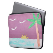 Computerschläfer mit Palm- und Ozeanszene Laptopschutzhülle (Vorderseite Links)