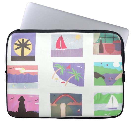 Computerschlauch mit Beachvolleyball/Naturszenen Laptopschutzhülle (Vorderseite)