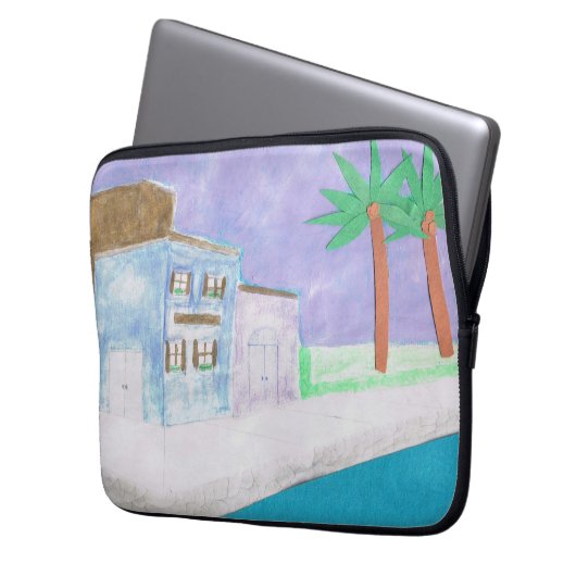 Computerschlauch mit Karibik Laptopschutzhülle (Vorderseite Links)
