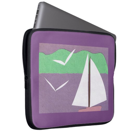 Computerschlauch mit Sailboat-Design Laptopschutzhülle (Vorne Rechts)