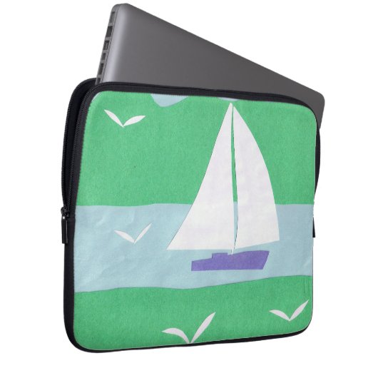 Computerschlauch mit Sailboat-Design Laptopschutzhülle (Vorne Rechts)