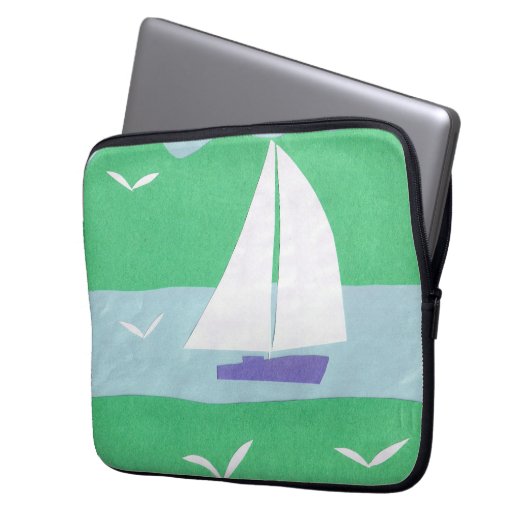 Computerschlauch mit Sailboat-Design Laptopschutzhülle (Vorderseite Links)
