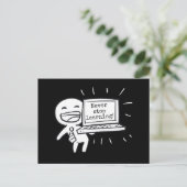 Computerschüler hören nie auf zu lernen postkarte (Stehend Vorderseite)