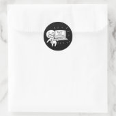 Computerschüler hören nie auf zu lernen runder aufkleber (Tasche)