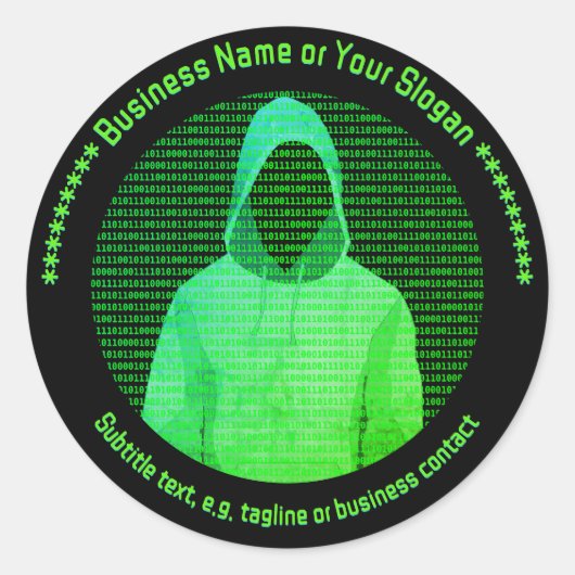 Computersicherheit - Hooded Hacker - Benutzerdefin Runder Aufkleber (Vorderseite)