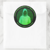 Computersicherheit - Hooded Hacker - Benutzerdefin Runder Aufkleber (Tasche)