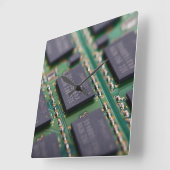 Computerspeicherchips Quadratische Wanduhr (Winkel)