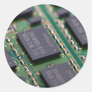 Computerspeicherchips Runder Aufkleber