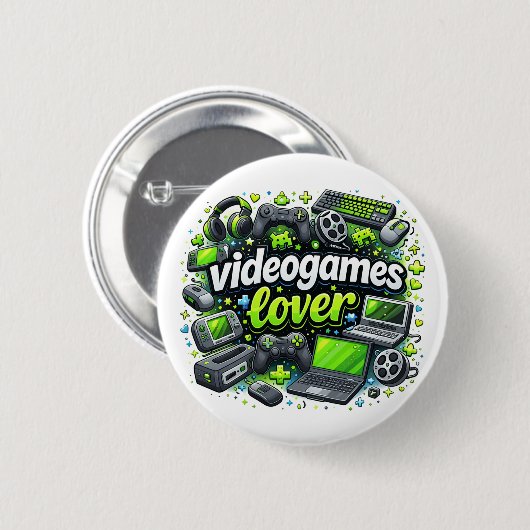 Computerspiel-Enthusiast Button (Vorne & Hinten)