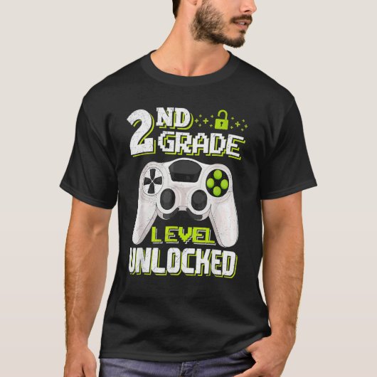 Computerspiel-Level freigeschaltet Game On 2. Klas T-Shirt (Vorderseite)