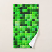 Computerspiel-Pixel grünes Quadratmuster Badhandtuch Set (Handtuch)