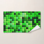 Computerspiel-Pixel grünes Quadratmuster Badhandtuch Set (Handtuch)