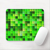 Computerspiel-Pixel grünes Quadratmuster Mousepad (Mit Mouse)