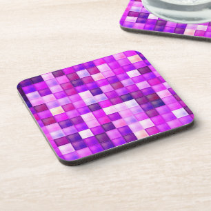 Computerspiel-Pixel rosa Quadratmuster Getränkeuntersetzer