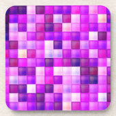 Computerspiel-Pixel rosa Quadratmuster Getränkeuntersetzer (Vorderseite)