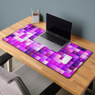 Computerspiel-Pixel Rosa Quadratmuster Schreibtischunterlage