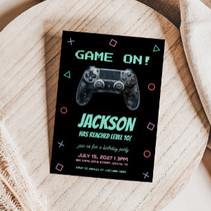 Computerspiel Videospiel Geburtstagsfeier Einladung