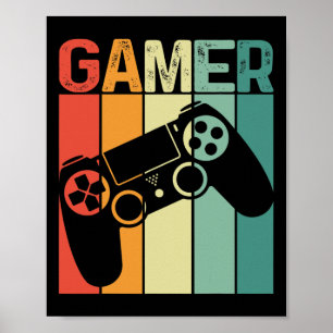 Computerspielspieler Retro-Gamer Gaming-Süchtiger Poster