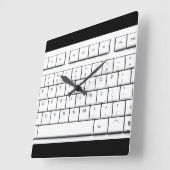 Computertastatur Quadratische Wanduhr (Winkel)