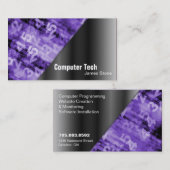 Computertech-Geschäfts-Karten-schwarze u. lila Visitenkarte (Vorne/Hinten)