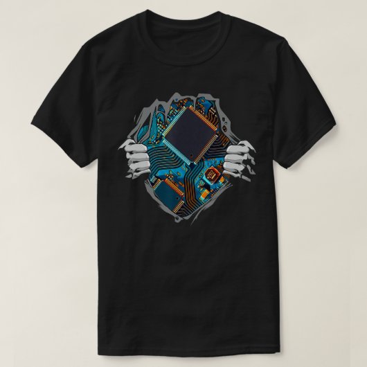 Computertechnik mit CPU Chip Circuit Mo T-Shirt (Design vorne)