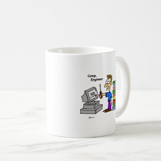 Computertechniker-Cartoon Kaffeetasse (VorderseiteRechts)
