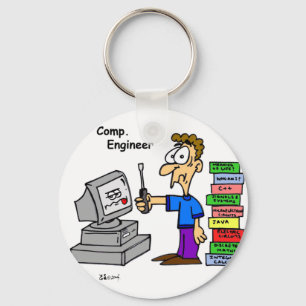 Computertechniker-Cartoon Schlüsselanhänger
