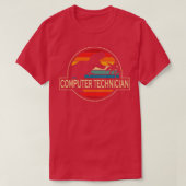 Computertechniker Dinosaurier T-Shirt (Design vorne)
