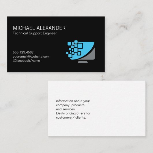 Computertechniker | IT-Reparatur Visitenkarte (Vorne/Hinten)