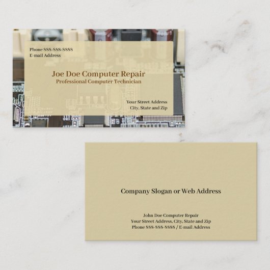Computertechniker-Programmkarte Visitenkarte (Vorne/Hinten)