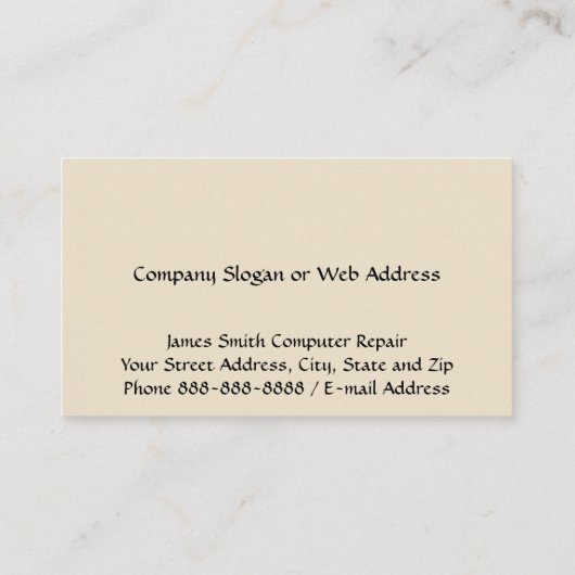 Computertechniker-Programmkarte Visitenkarte (Rückseite)