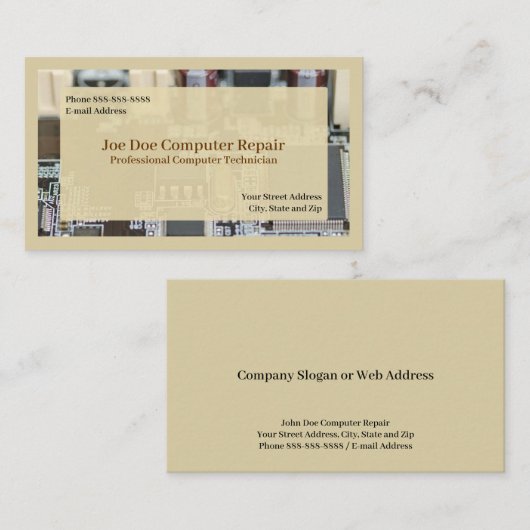 Computertechniker-Programmkarte Visitenkarte (Vorne/Hinten)