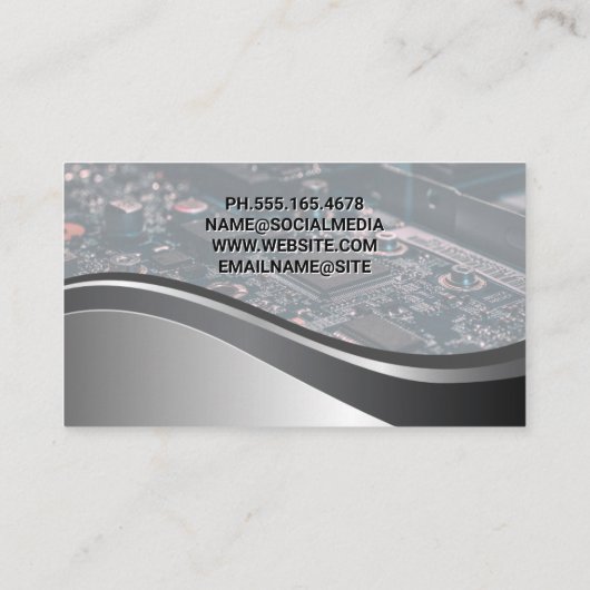 Computerteile | Hardware Visitenkarte (Rückseite)