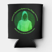 Computerthema Cybercrime Hooded Hacker - eigener T Dosenkühler (Vorderseite)