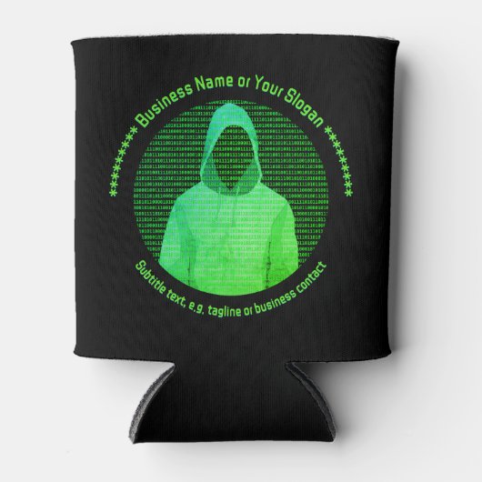 Computerthema Cybercrime Hooded Hacker - eigener T Dosenkühler (Vorderseite)