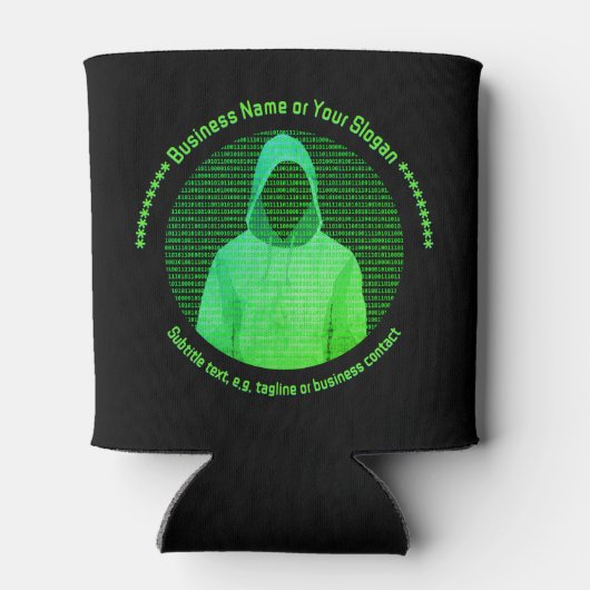 Computerthema Cybercrime Hooded Hacker - eigener T Dosenkühler (Rückseite)