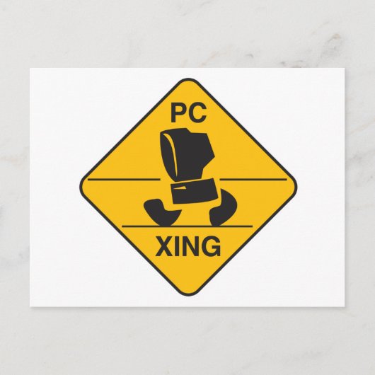 Computerübergangszeichen Postkarte (Vorderseite)