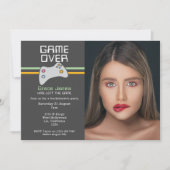 Computervideospiel über Junggeselinnen-Abschied Einladung (Vorderseite)