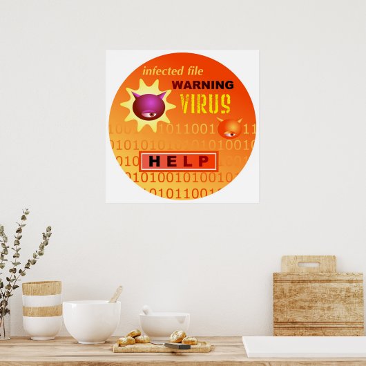 Computervirus Poster (Küche)