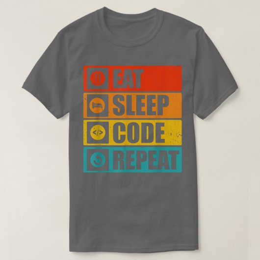 Computerwissenschaftliche Shirts essen Schlafcode  (Design vorne)