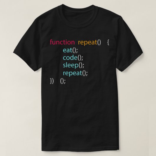 Computerwissensprogrammierer essen Code Sleep T-Shirt (Design vorne)