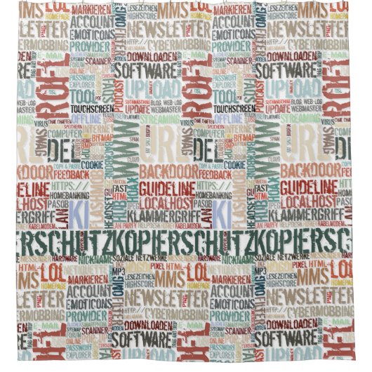 Computerwörterbuch in Farbe Duschvorhang (Vorderseite)