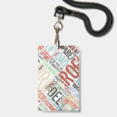 Computerwörterbuch in Farben diagonal Ausweis (Vorderseite mit Lanyard)
