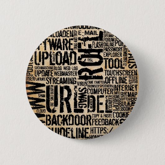 Computerwörterbuch - vintage button (Vorderseite)