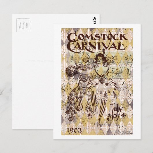 Comstock-Karneval Postkarte (Vorne/Hinten)
