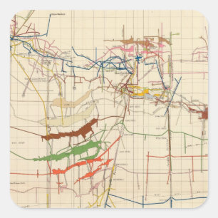 Comstock Maps Nummer VI Quadratischer Aufkleber